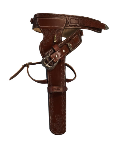 1958 Wanted Dead or Alive Josh Randall Mares Leg Gun Belt and Side Holster Tooled